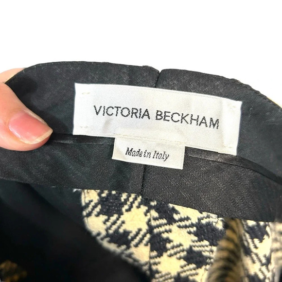 Victoria Beckham Plaid Check Gingham‎ Houndstooth Pants Trousers Size US 10 - Picture 7 of 12